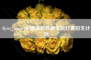 延安中国消防救援学院甘肃招生计划