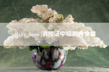 延安消控证中级的含金量