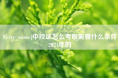 延安中控证怎么考取需要什么条件2024年的