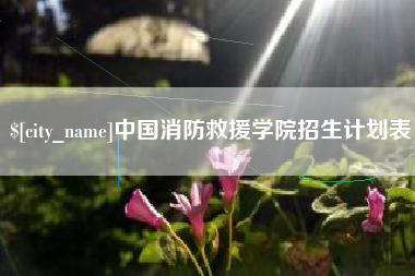 延安中国消防救援学院招生计划表
