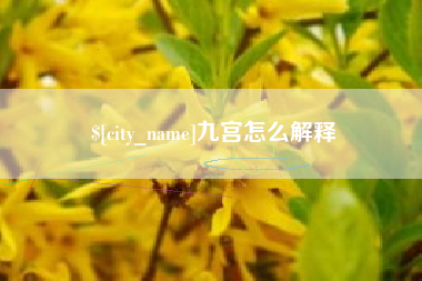 延安九宫怎么解释
