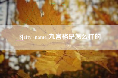 延安九宫格是怎么样的