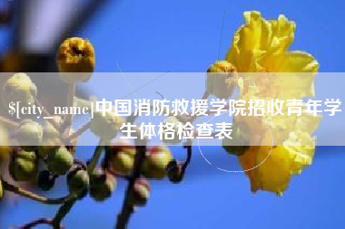 延安中国消防救援学院招收青年学生体格检查表